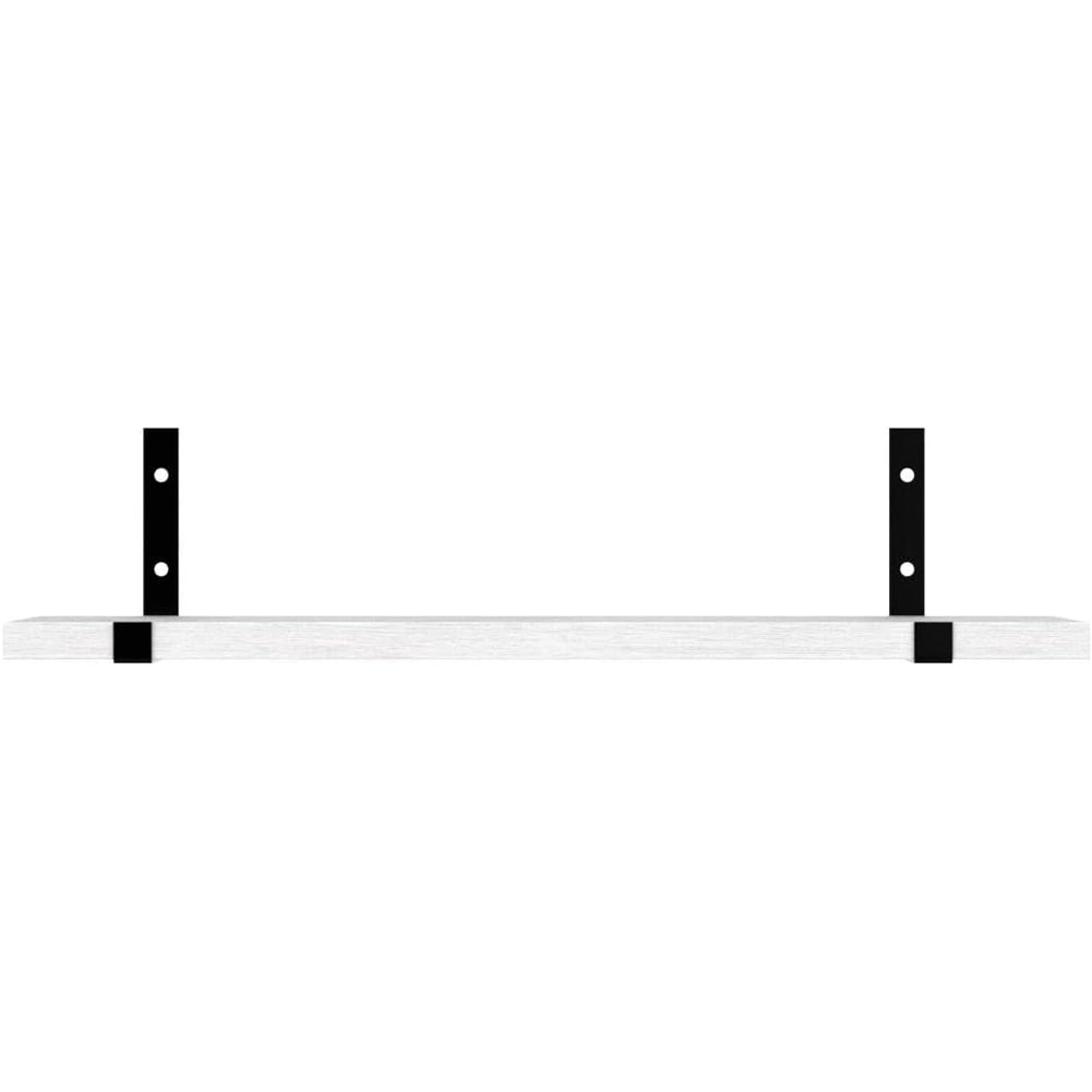 Set 5 Mensole da Parete Bianco Scaffali da Muro con Staffe in Metallo 40x12 cm