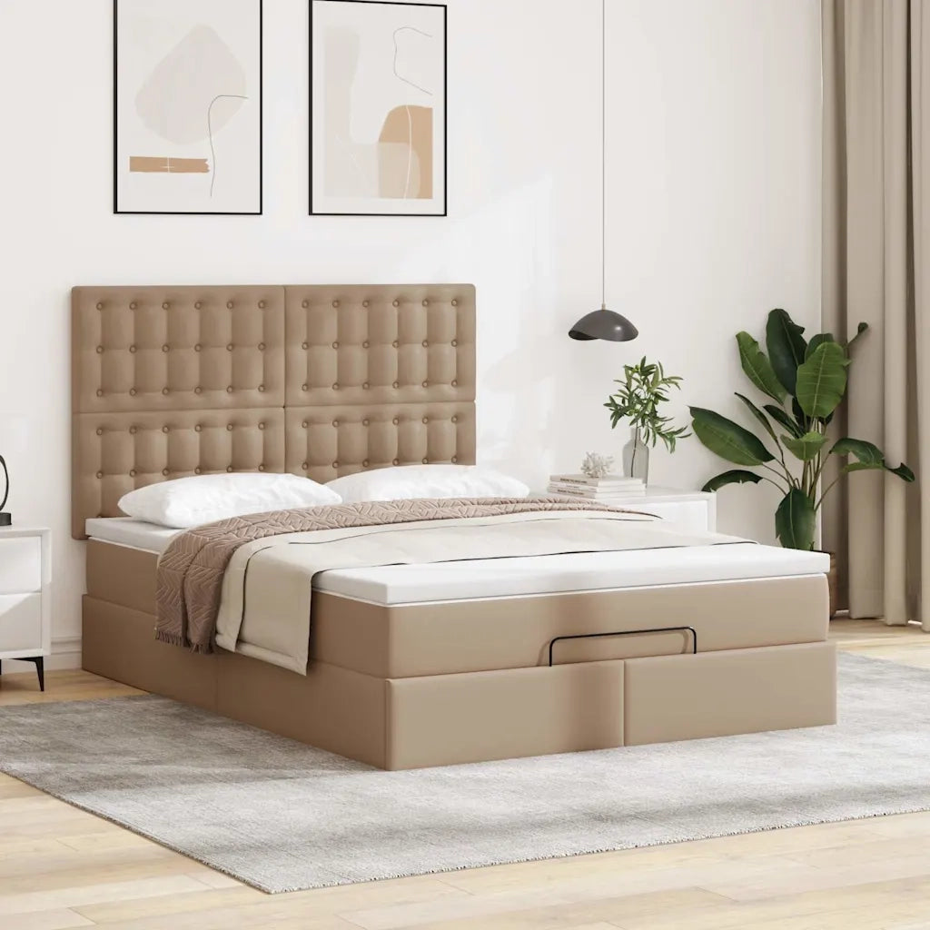 Struttura Letto Pouf con Materasso 140x200 cm Similpelle