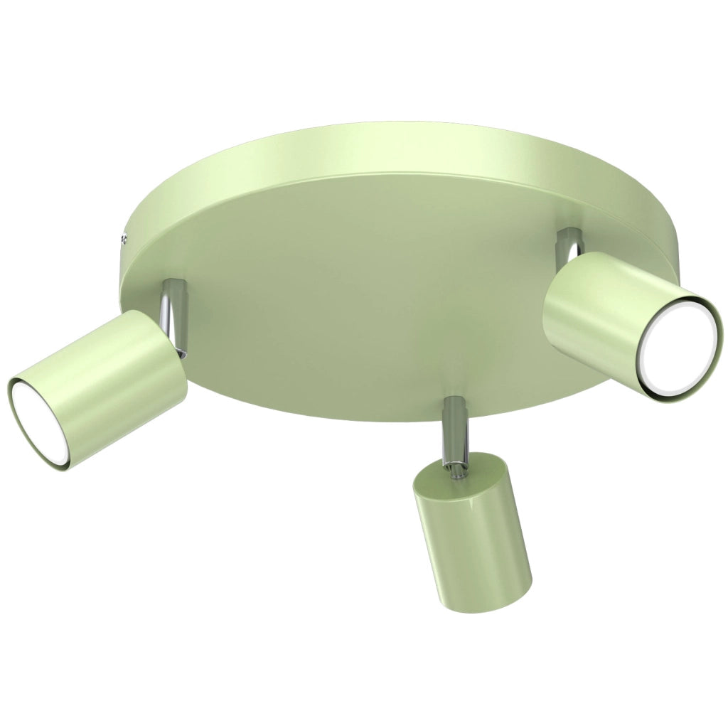 Plafoniera Fun 3 faretti GU10 verde metallo Luminex
