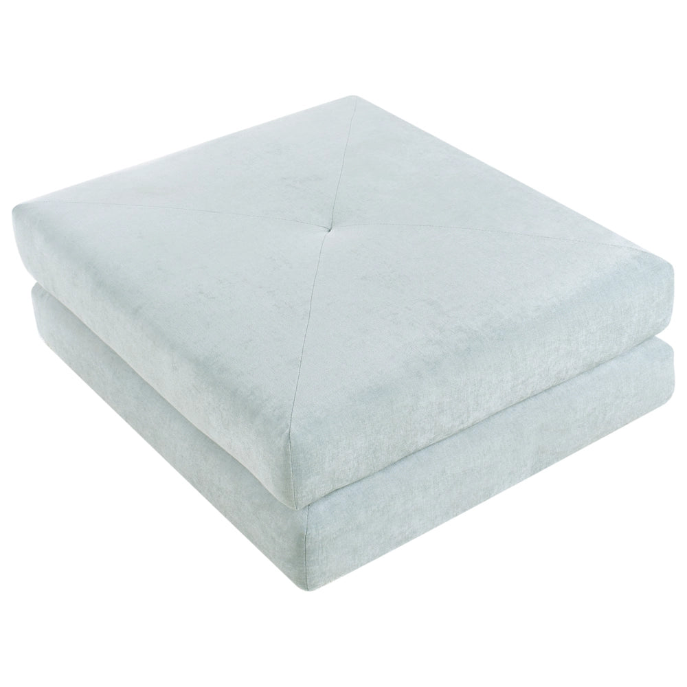 Divano Pouf Letto Tessuto di ciniglia Azzurro Tappezzeria Singola Sedia Letto Pieghevole con Cuscino Design Moderno