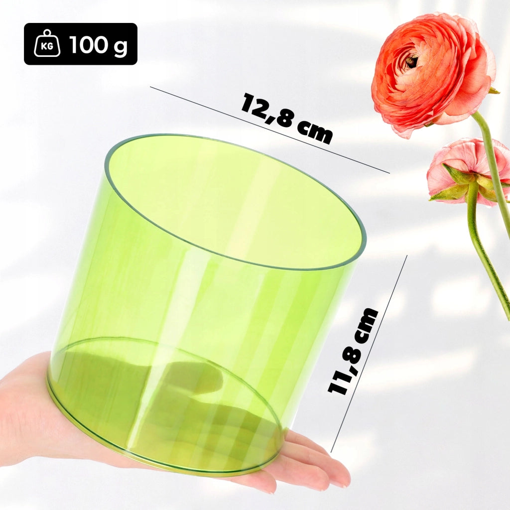 Vaso da fiori KADAX rotondo in plastica, 12,5 cm, verde