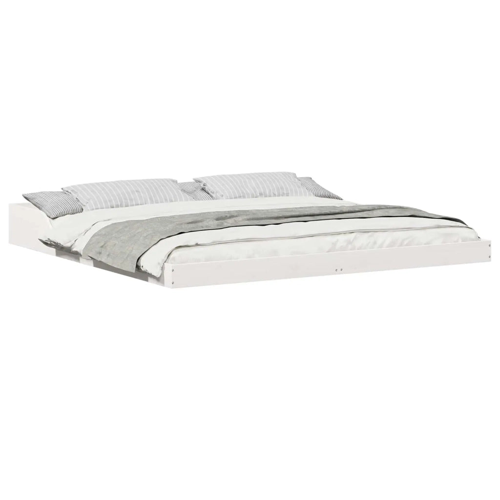 Struttura del letto Bianco 200 x 220 cm Pino massello