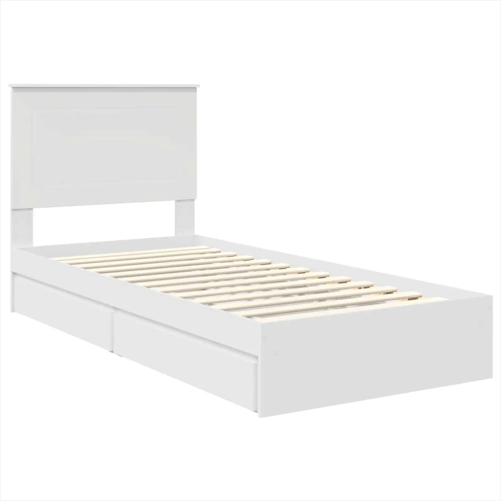 Letto con Contenitore Bianco 90 x 200 cm Legno multistrato 3409594