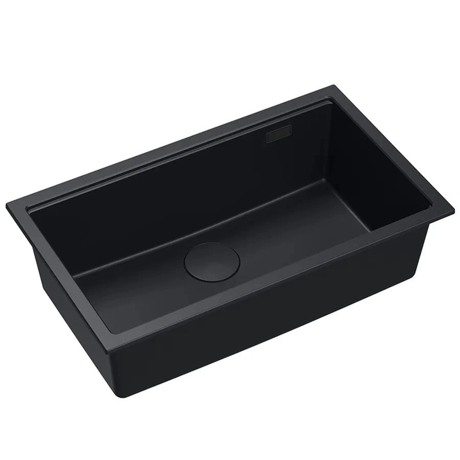 Lavello In Granito Logan 110 Black Tappo oro