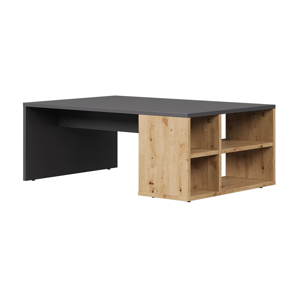 Vicco Tavolino da salotto Antracite/Artisan 90 x 60 cm con ripiani