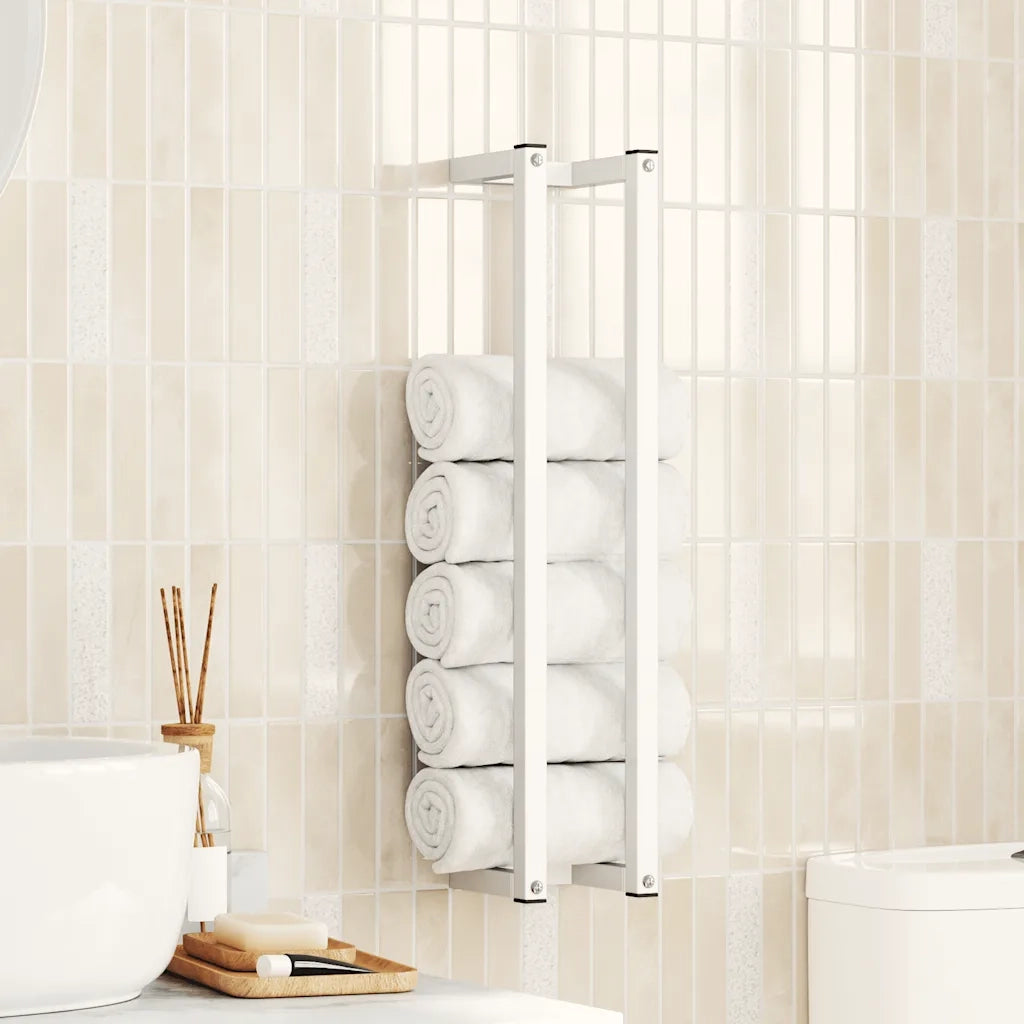 Portasciugamani Bianco 12,5x12,5x60 cm in Acciaio cod mxl 47859