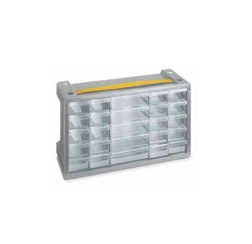 Terry TE1000058 Poker Cassettiera Portaminuterie 25 Cassetti Trasparenti Divisori Mobili colore Grigio Sky