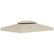 TETTUCCIO DI RICAMBIO PER GAZEBO DA GIARDINO 3X4M CON TETTO A 2 LIVELLI IN POLIESTERE BEIGE