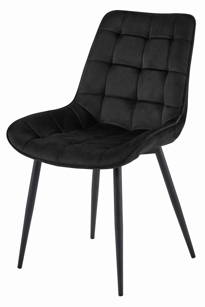 Sedia VALORA BERA - Design moderno in velluto nero per la casa x 4