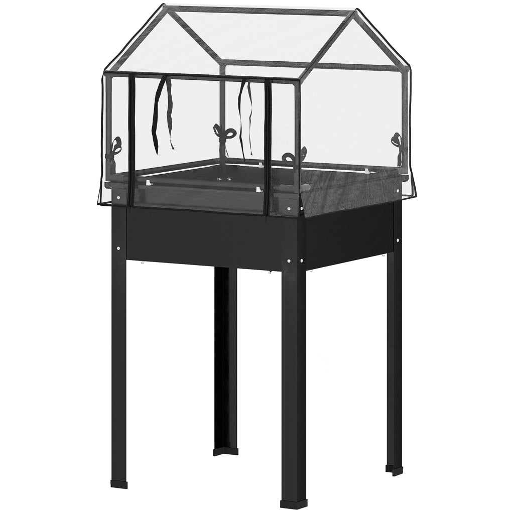 Letto Rialzato con Tetto Serra ¨C zephmum ¨C Nero 60x60x120 cm