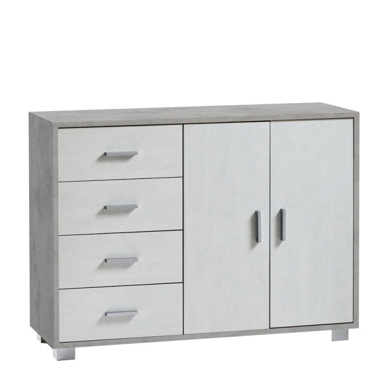 Mobile 2 Ante 4 Cassetti Kit Cemento cm 116x41x86h - Sarmog