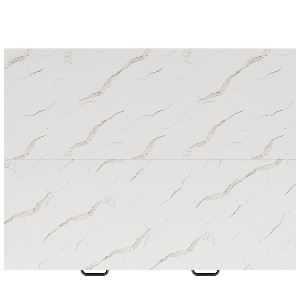 TAVOLO ALTO 100x90x90 cm Nero in MDF con 2 cassetti