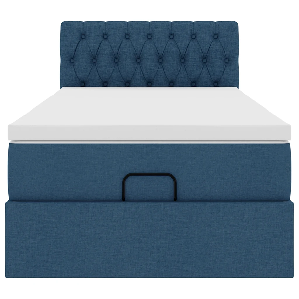 Pouf Letto con Materasso e LED Blu 100x200 cm in Tessuto 3312373