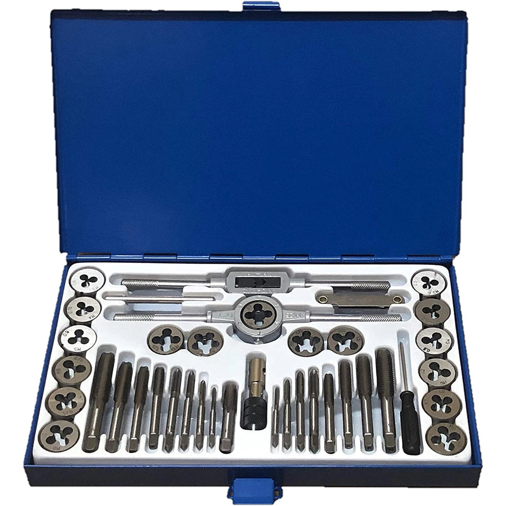 KIT FILIERA 40pz PROFESSIONALE PER FILETTATURA MASCHI E FEMMINE EN227390