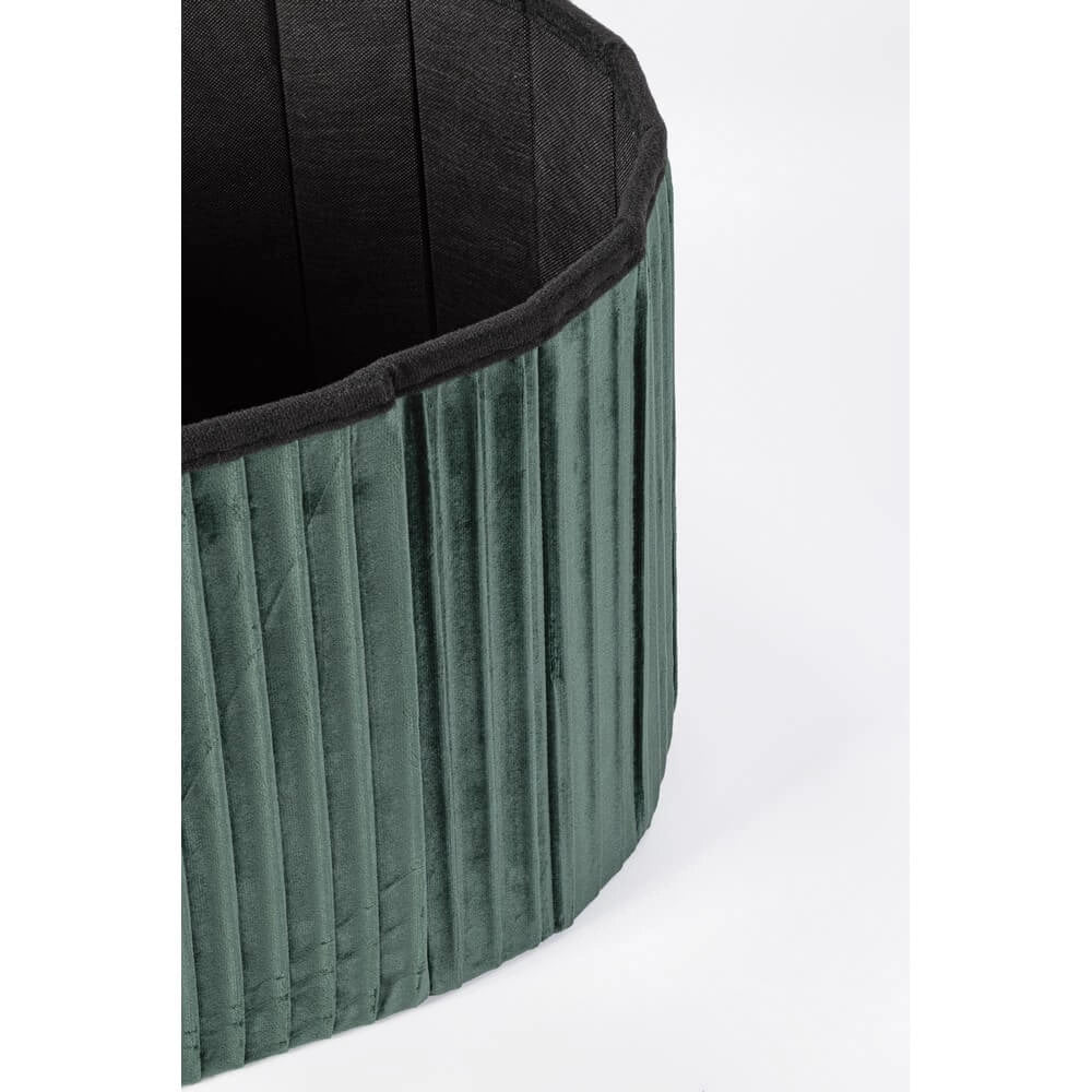 Set di 2 Pouf Contenitore Ovale in Velluto Plissettato - HARRIS