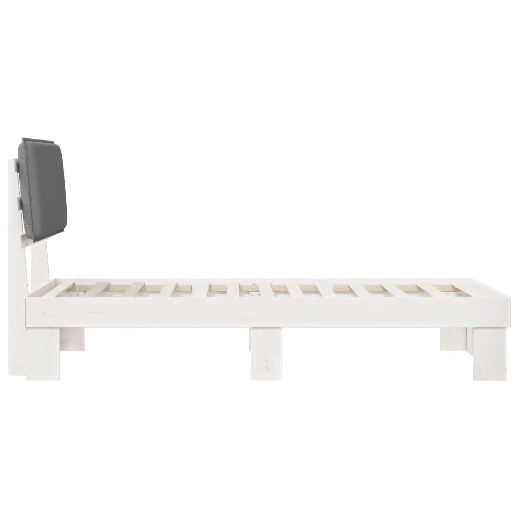 Letto con Testiera Rivestita Grigio chiaro 90 x 200 cm 877308