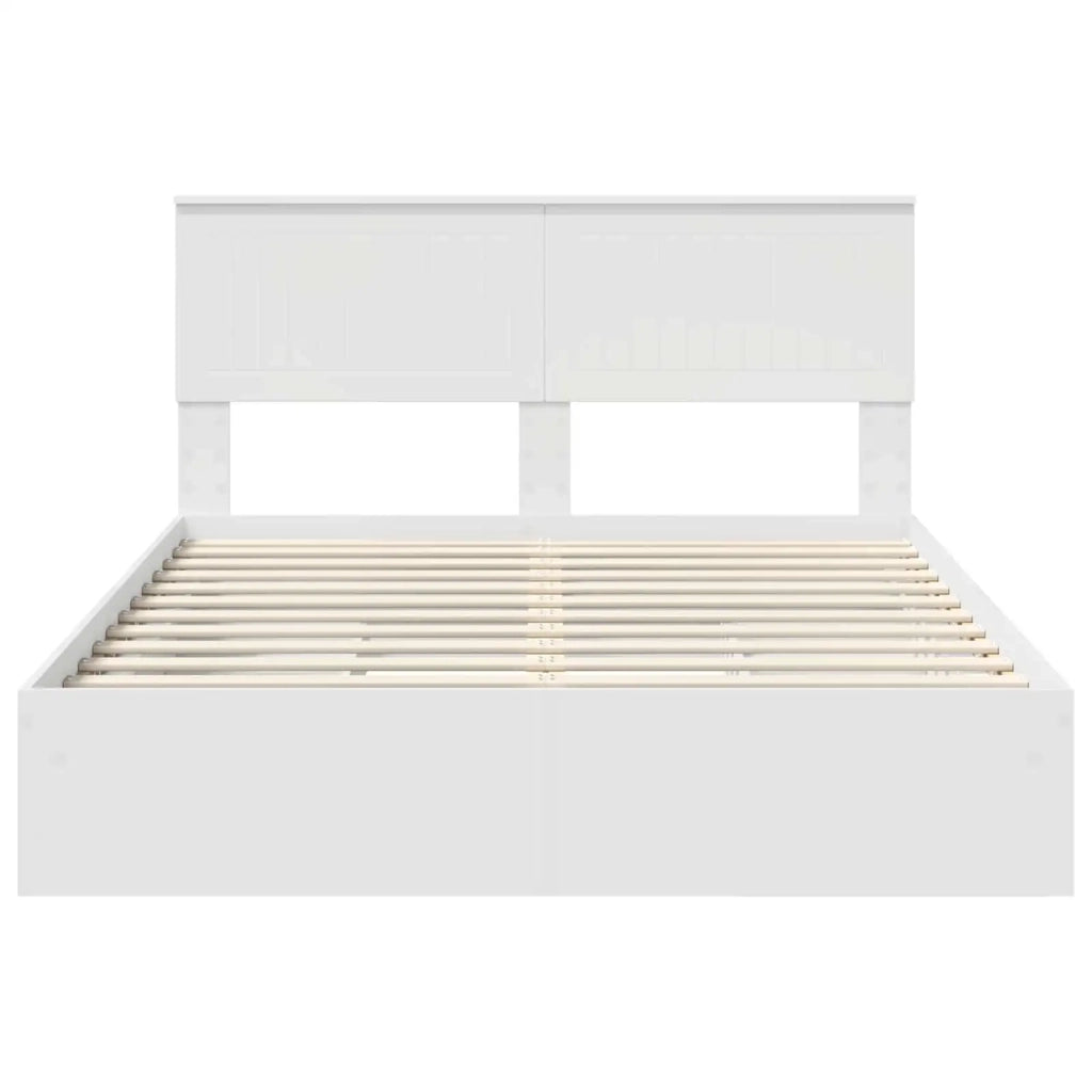 Letto con Contenitore Bianco 140 x 200 cm Legno multistrato