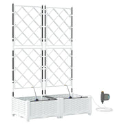 2 pz Fioriere | Cassetta per fiori | Vaso da giardino Bianco 80 x 40 x 126 cm Plastica