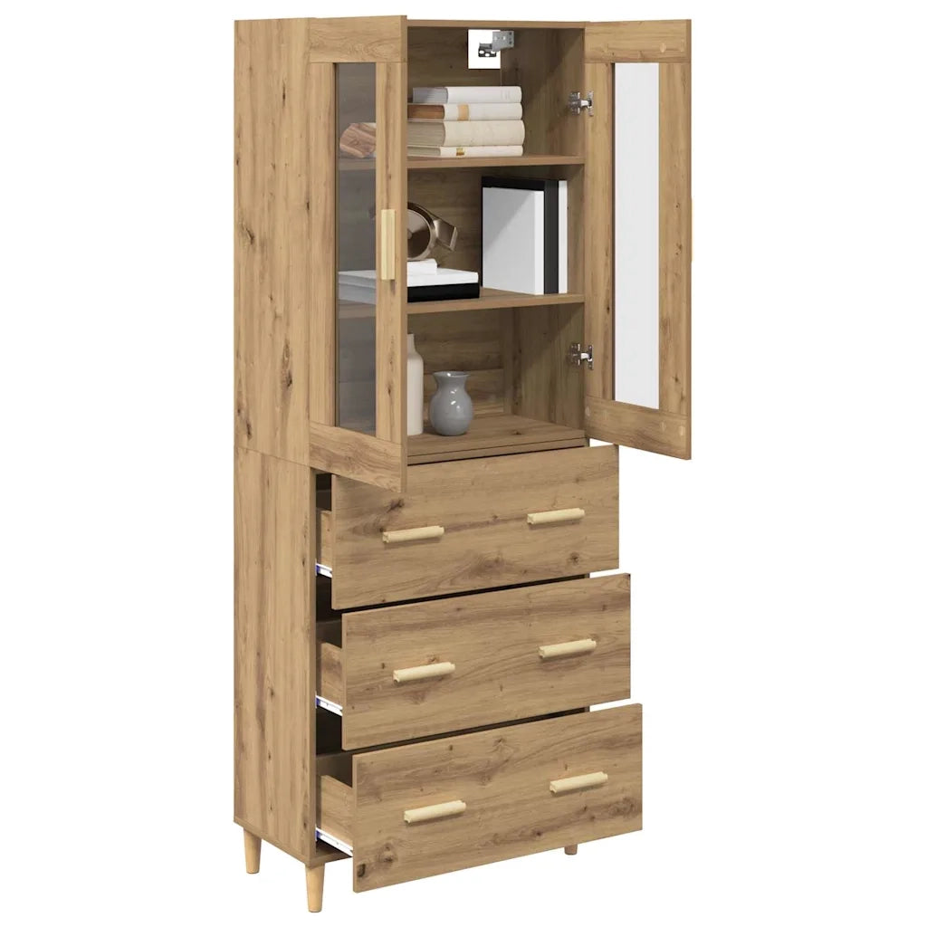 Credenza | Madia | Buffet da pranzo | Armadio da pranzo con cassetto Rovere artigianale 69,5 x 34 x 180 cm