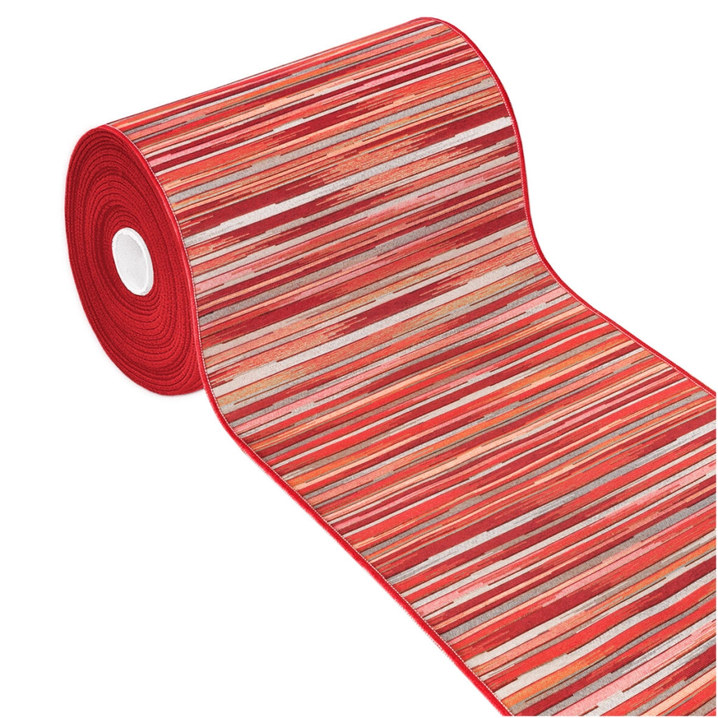 Tappeto Cucina Bordato Tessitura Piatta Bagno Camera Corridoio Stile Bamboo Bordeaux 52x110 cm