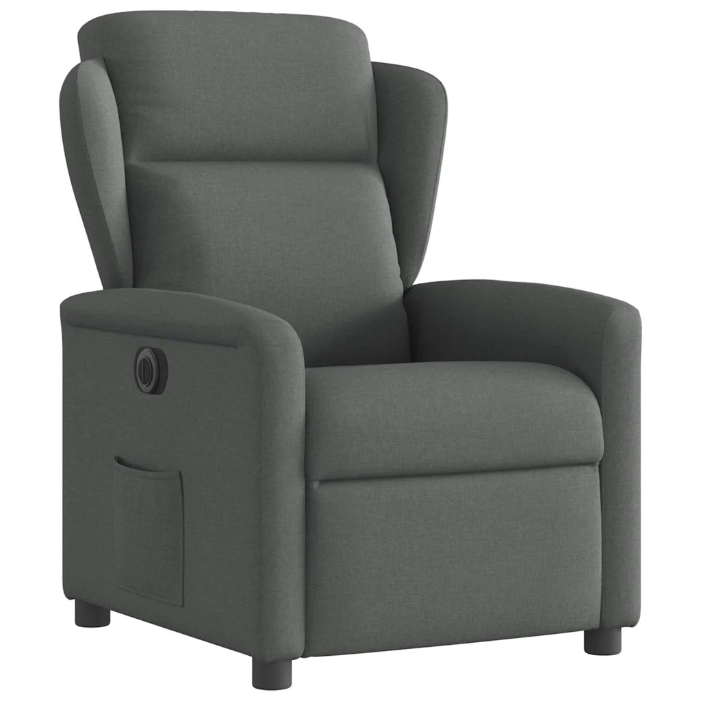 Poltrona Elettrica Reclinabile Grigio Scuro in Tessuto 3303115
