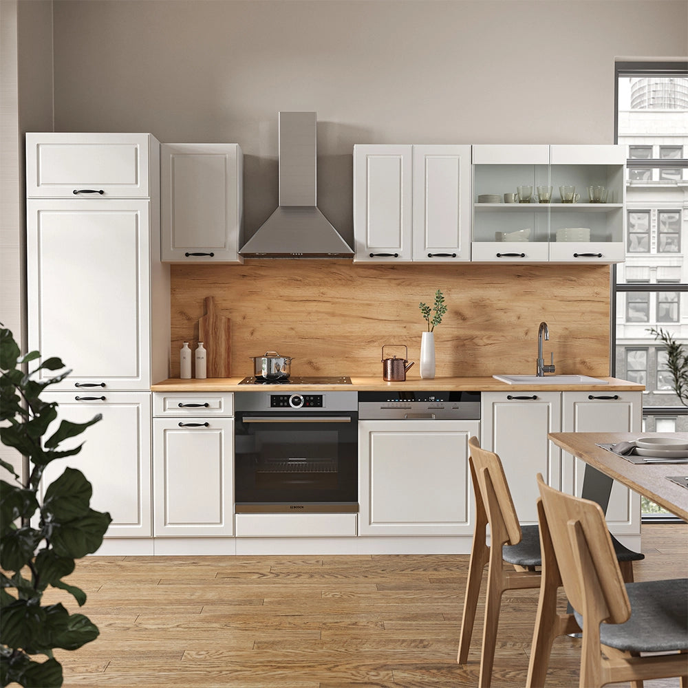 Vicco Cucina componibile Casa di campagna bianca/bianco 300 cm senza piano di lavoro