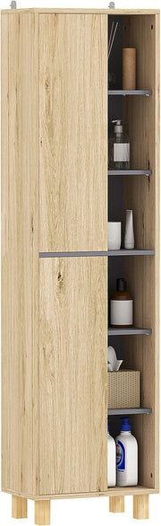Cassa da bagno - 6 Comparti - 2 Cassetti - 40L x 24P x 148H cm - Struttura in legno