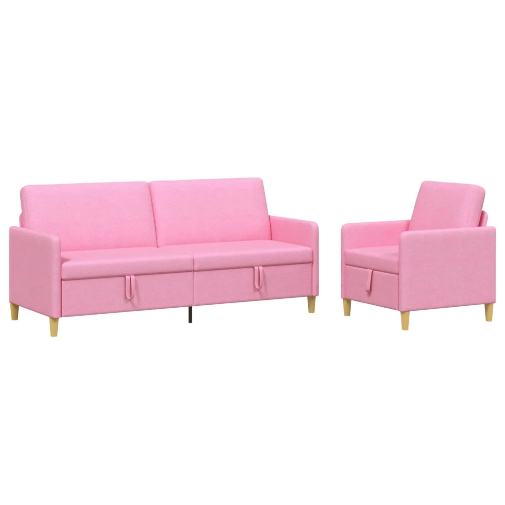Set di Divani con Storage 2 pcs Rosa Poliestere 3429244