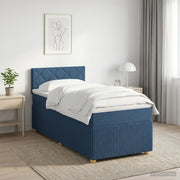 Letto box spring con materasso Blu 100 x 200 cm Tessuto 3451411