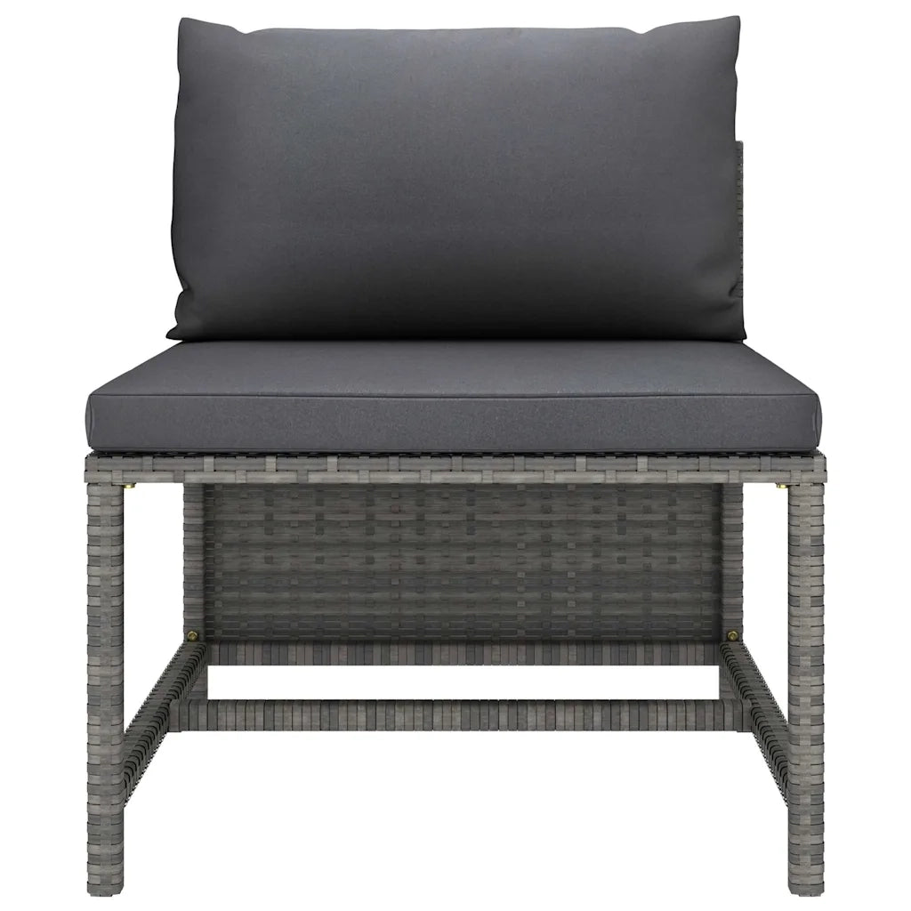 Set Divani da Giardino 6 pz con Cuscini in Polyrattan Grigio 3059755