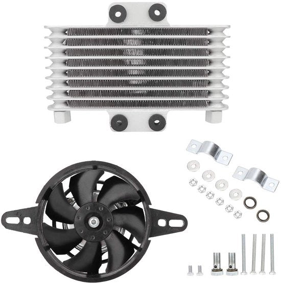 Raffreddatore di Olio Professionale - Radiatore - Ventilatore di Raffreddamento - Alluminio - Sostenibile - Elevate Prestazioni - Raffreddatore di Olio per Motori