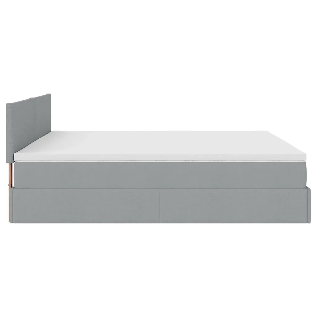 Struttura Letto Pouf con Materassi 200x200 cm in Tessuto 3312250