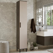 Mobile a Colonna 'Lieto' Armadio da Stoccaggio a 6 Scomparti - Rovere Grigio/Beige [en.casa]