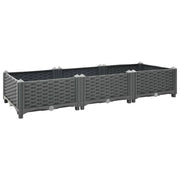 Fioriera rialzata per piante e fiori giardino 120 x 40 x 23 cm polipropilene grigio scuro 02_0000902