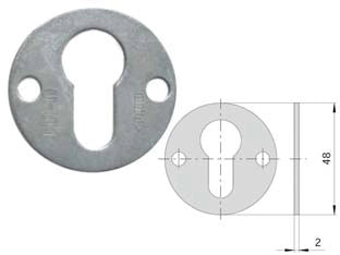 BOCCHETTA IN ACCIAIO ZINCATO SAGOMATE 06075 00- - mm.48, spessore mm.2 (06075000) - 5 pezzi CISA