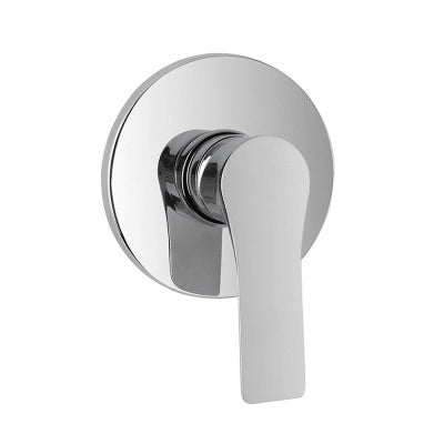 Set doccia completo di miscelatore a incasso con braccio doccia e soffione tondo Flat
