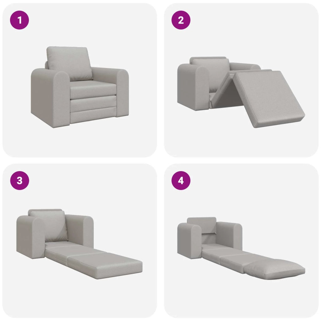 Divano letto | Sof¨¤ letto | Letto singolo Grigio Nuvola 98 x 71 x 83 cm Tessuto
