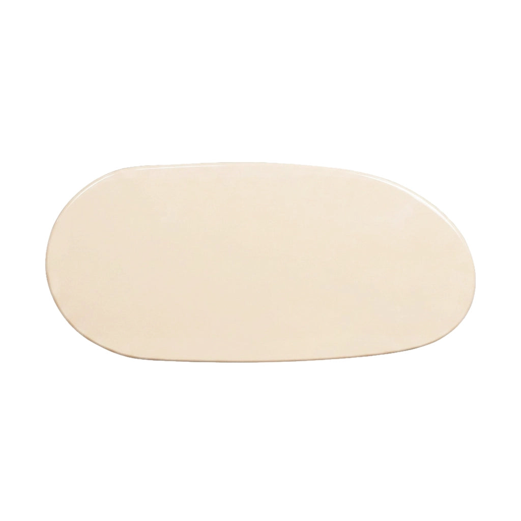 Tavolino basso ovale finitura lucida, crema