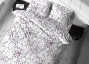 Sacco Copripiumino In 100% Cotone Made Italy Disegno Acquarello Floreale - Singolo - Acquarello