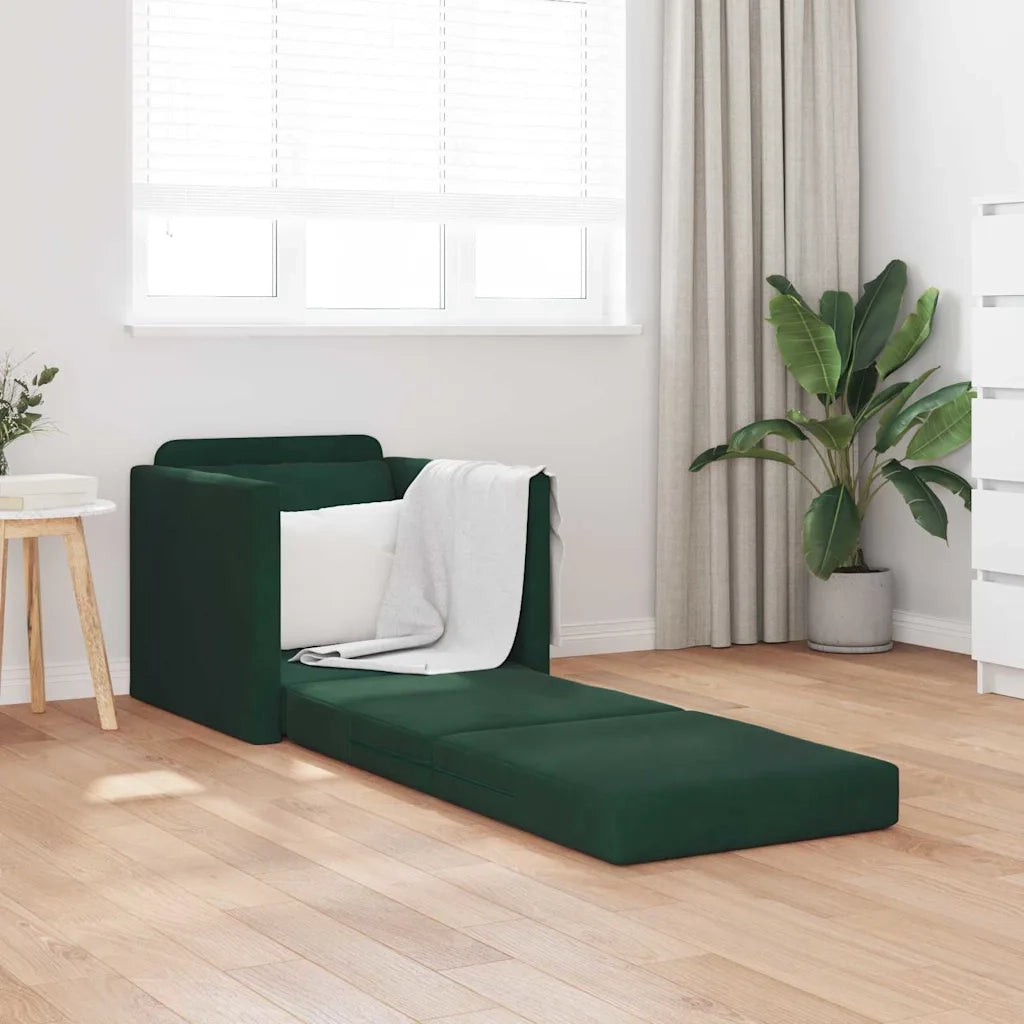 Divano letto-Sofa Letto-Daybed Verde Scuro 74 x 77 x 81 cm Velluto