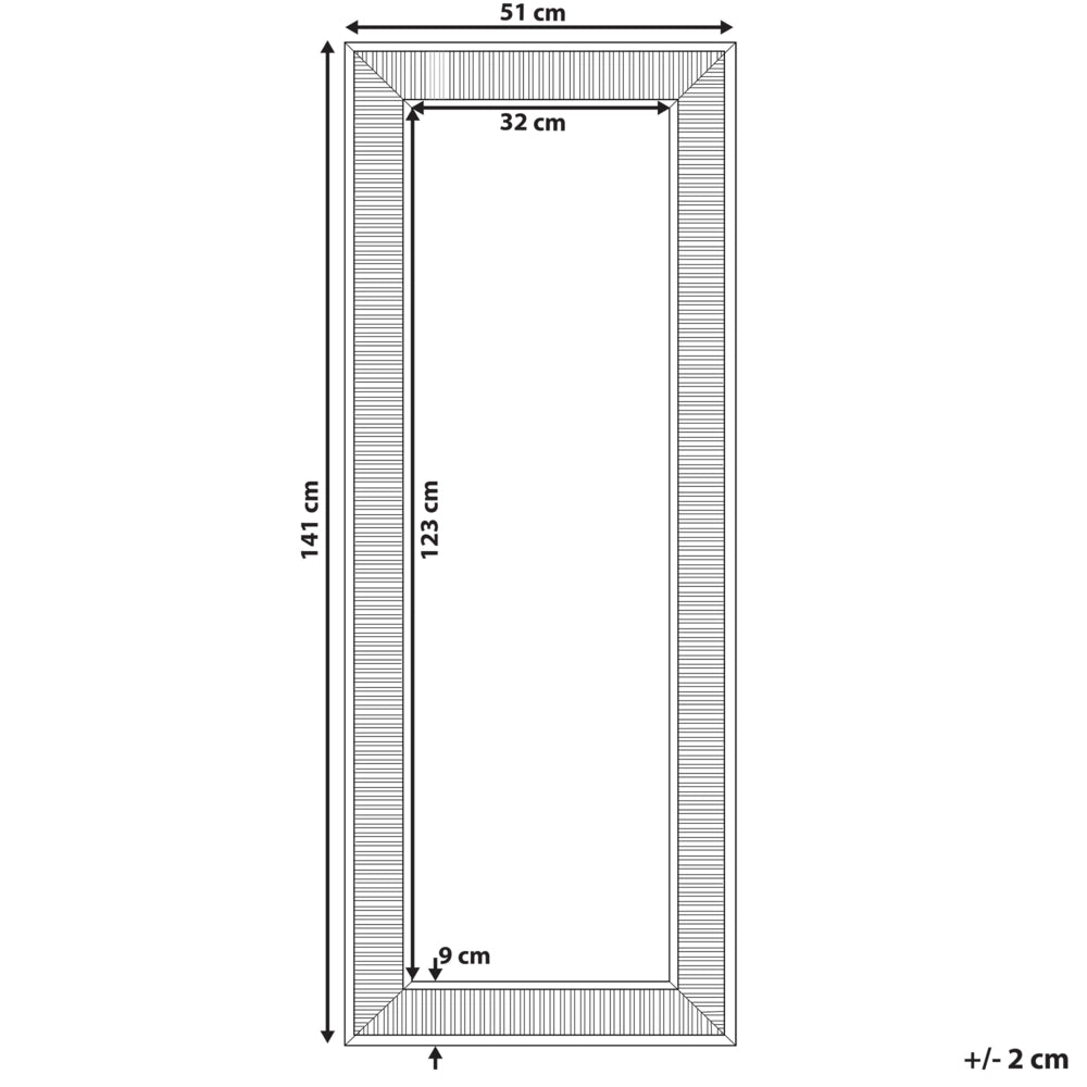 Specchio da parete dorato 51 x 141 cm con cornice sintetica moderno stile glam soggiorno camera da letto