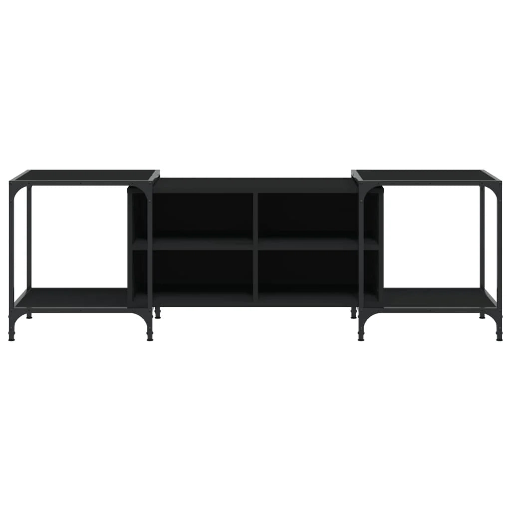 Mobile TV multimediale scaffale TV mobile TV sala da pranzo soggiorno camera da letto 153 x 37 x 50 cm legno ingegnerizzato nero 02_0026037