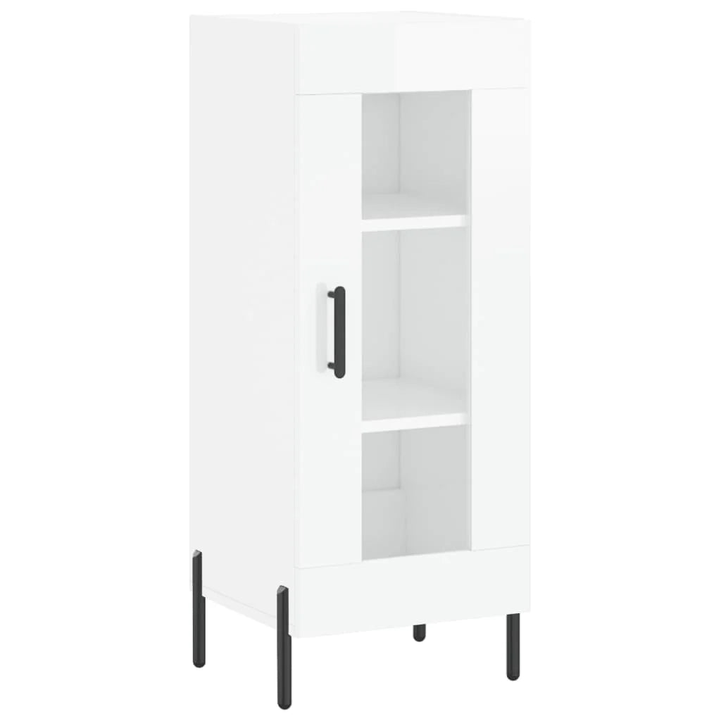 Buffet credenza cassettiera mobiletto mobile contenitore organizer per cucina soggiorno finitura lucida 34,5 x 34 x 90 cm legno ingegnerizzato bianco 02_0030593