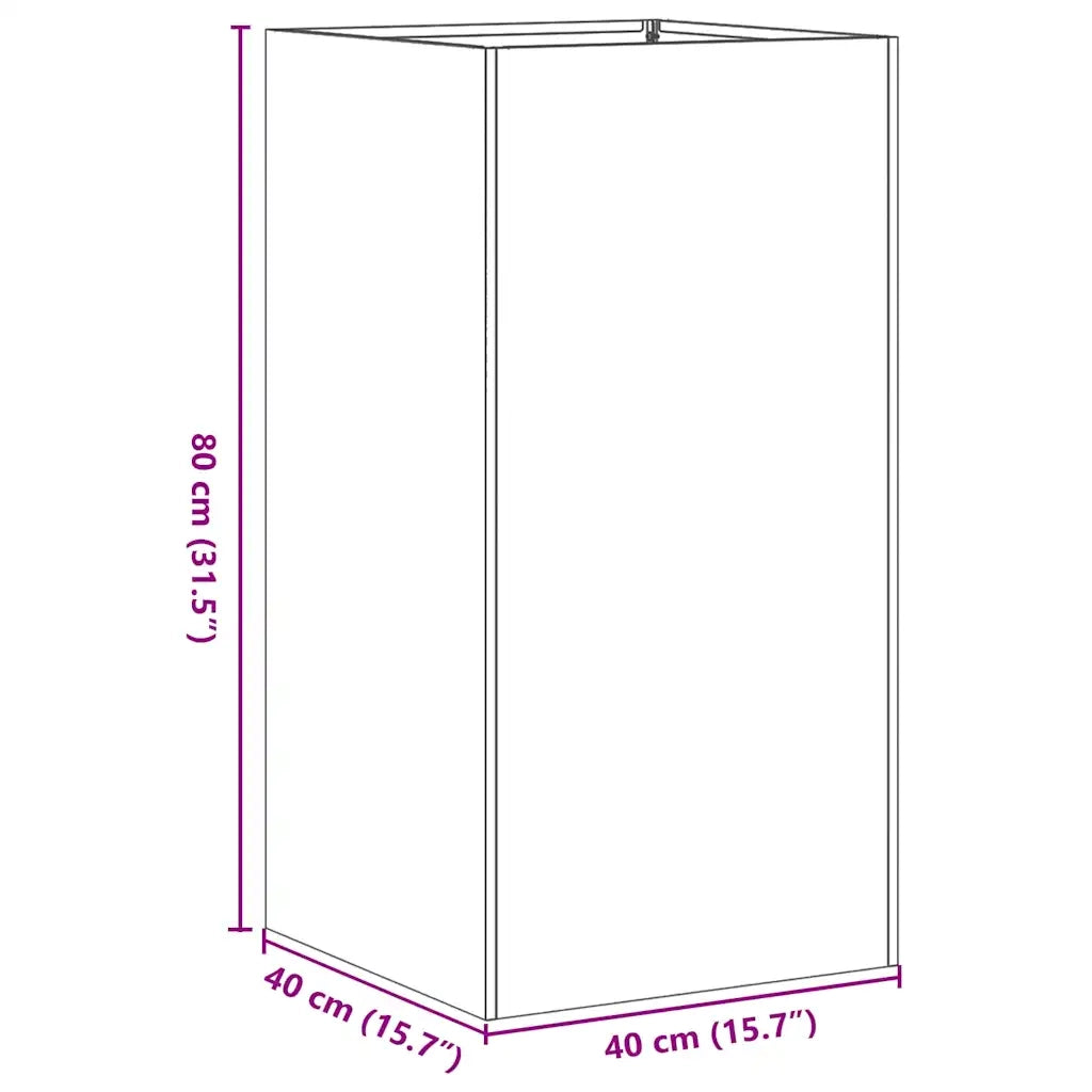 Fioriera 40x40x80 cm in Acciaio Inox 860707