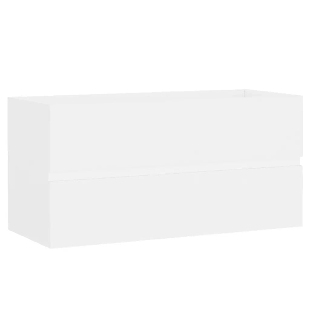 Mobile con Lavabo Integrato Bianco in Legno Multistrato 3071558