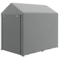 Capanno Attrezzi Tenda Garage con Copertura Anti UV e Telaio in Metallo, 120x179x165cm, Grigio Chiaro