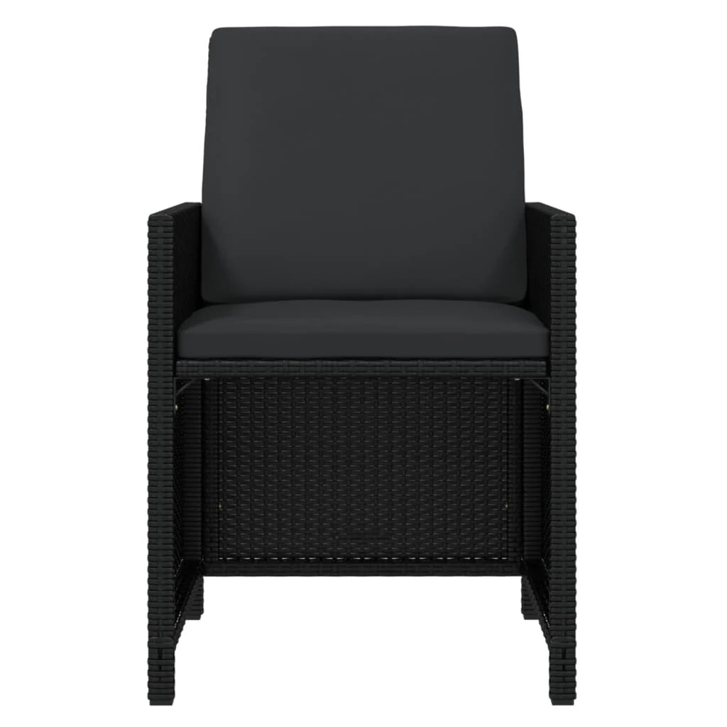 Set da pranzo da giardino mobili da esterno cuscini 15 pz poly rattan nero 02_0014424