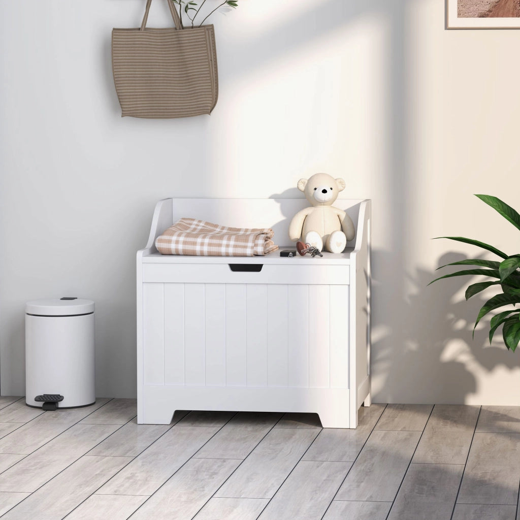 Cassapanca contenitore con coperchio ¨C Xylo ¨C Legno bianco design moderno