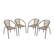 Set 4 poltrone da giardino in resina naturale, antracite
