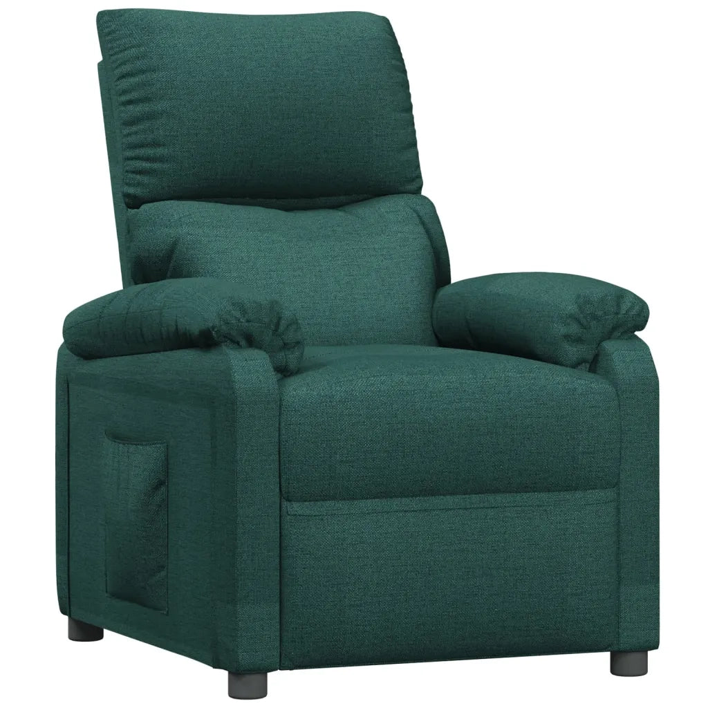 Poltrona Reclinabile in Tessuto Verde Scuro